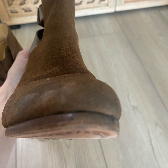 Rag & Bone brown suede booties.  Leather wrap detail.  Size 37 - Picture 6 of 8
